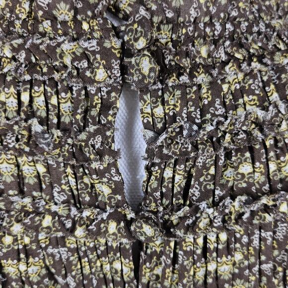 REBECCA TAYLOR WOMEN'S BROWN PAISLEY PATTERN BLOUSE TOP STYLE 721 947 8795 - Picture 4 of 13